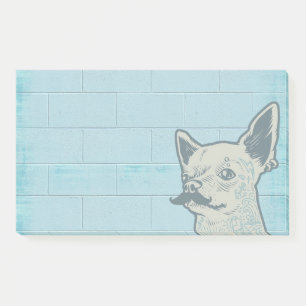 Mustache Chihuahua Graffiti Wall Post-it Klebezettel