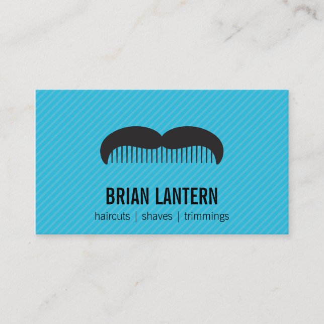 Mustache Comb | Shaves Hair Cuts Visitenkarte (Vorderseite)
