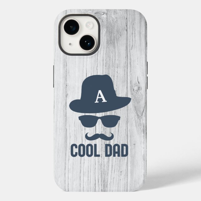 Mustache Cooler Vater Bester VATER je Monogramm Case-Mate iPhone 14 Hülle (Rückseite)