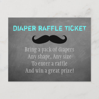 Mustache Diaper Raffle Ticket Begleitkarte