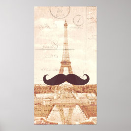 Mustache Eiffel Tower Poster