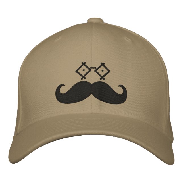 Mustache Eyeware Bestickte Baseballkappe (Vorderseite)