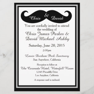 Mustache Gay Faire-part de mariage