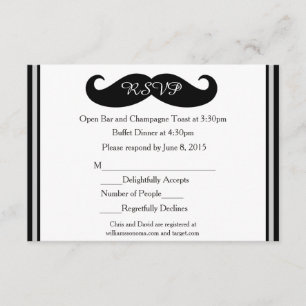 Mustache Gay Wedding Response Cards RSVP Karte