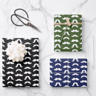 Mustache Geschenkpapier Set