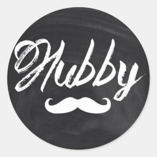 Mustache Groom Honeymoon hubby Runder Aufkleber
