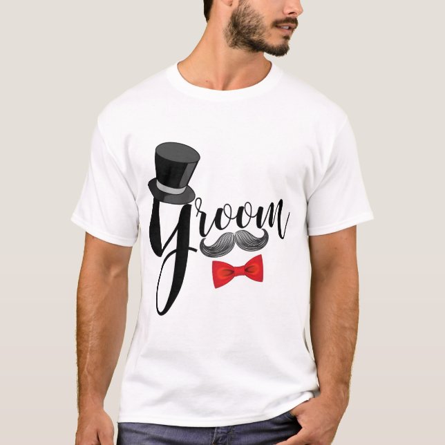 Mustache Groom T-Shirt (Vorderseite)