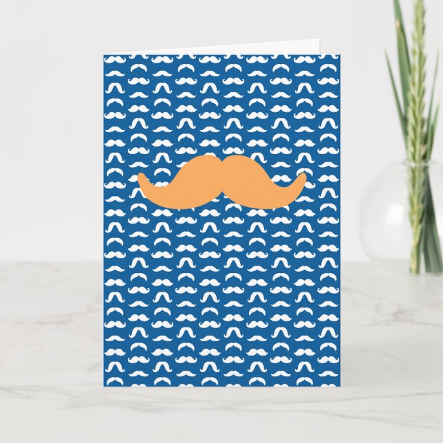 Mustache HAPPY BIRTHDAY VATER Fun Retro Karte (Vorderseite)