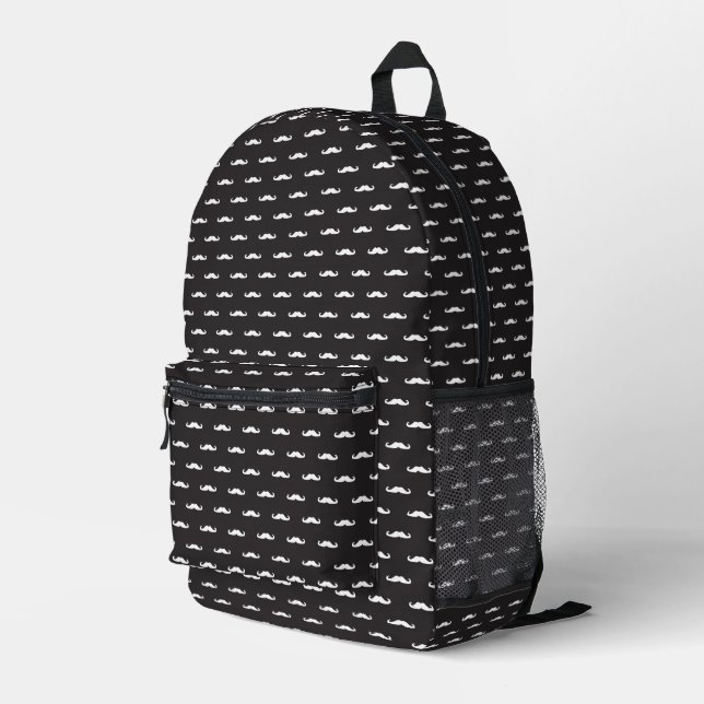 Mustache-Hipster Bedruckter Rucksack (Rückseitige Ecke Rechts)