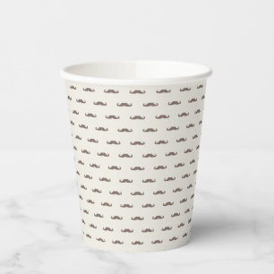 Mustache-Hipster-Muster 3 Pappbecher