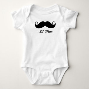 Mustache Hipster Pattern Baby Strampler