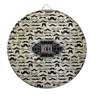 Mustache Hipster Pattern Dartscheibe