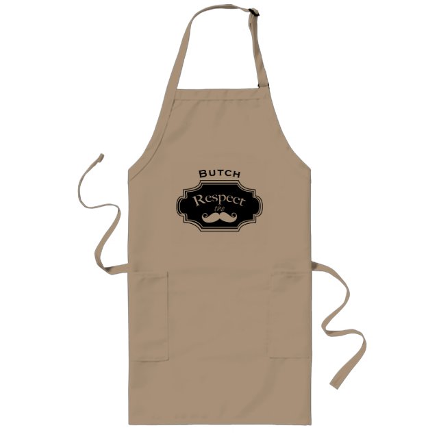 Mustache Hipster Pattern Lange Schürze (Vorne)
