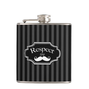 Mustache Hipster Retro-Muster Flachmann