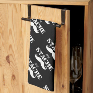 Mustache Hipster Retro-Muster Geschirrtuch