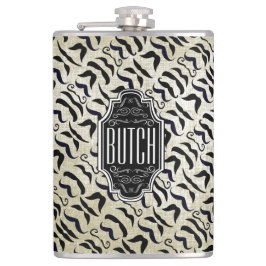 Mustache Hipster Vintag Retro Flachmann