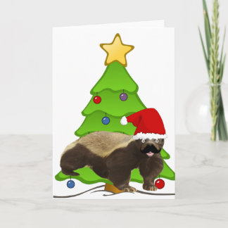 Mustache Honey Badger Santa Feiertagskarte