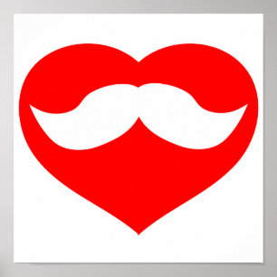 Mustache im Herzen Poster