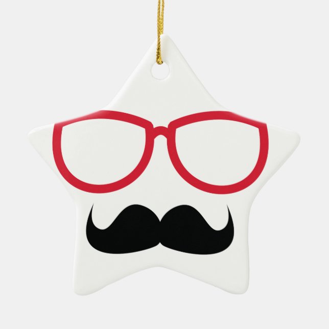 Mustache Keramik Ornament (Vorne)