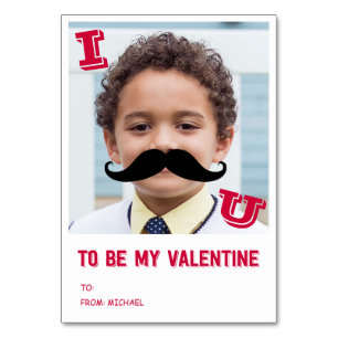 Mustache Kids Classroom Valentine Carte photo