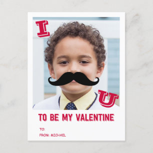 Mustache Kids Classroom Valentine Foto Postkarte