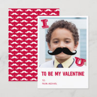 Mustache Kinder Klassenzimmer Valentine Fotokarte