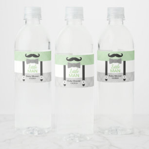 Mustache kleine Mann grüne graue Jungendusche