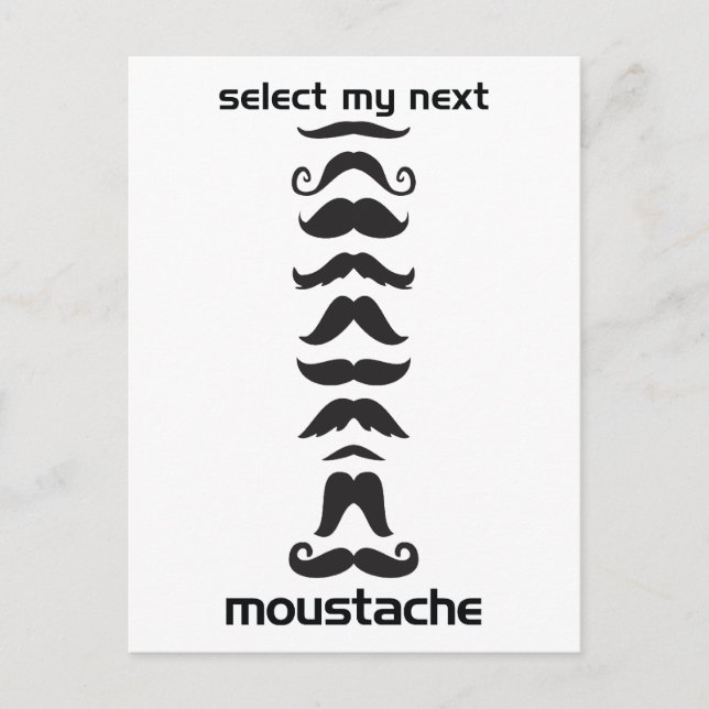 Mustache Line Up Postkarte (Vorderseite)