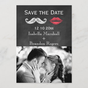 Mustache & Lips Foto Save the Date