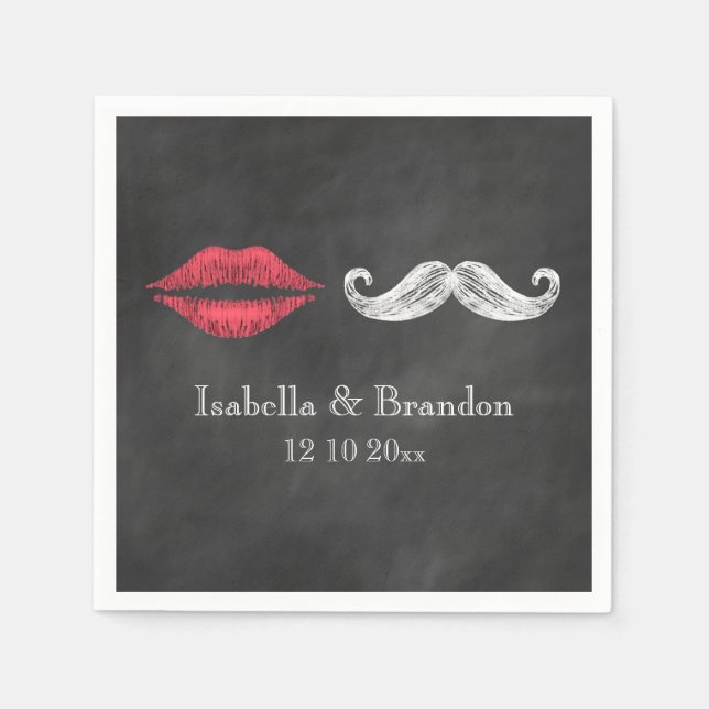 Mustache & Lips Napkin Serviette (Vorderseite)