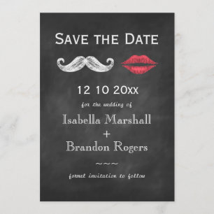 Mustache & Lips Save the Date
