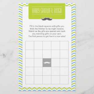 Mustache / Little Man Baby shower Bingo Carte de j