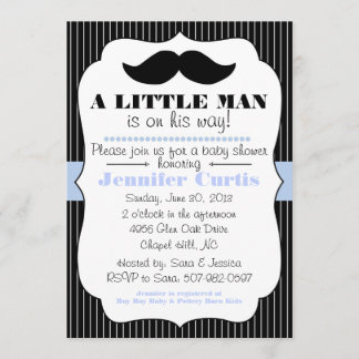 Mustache Little Man Baby Shower Einladung