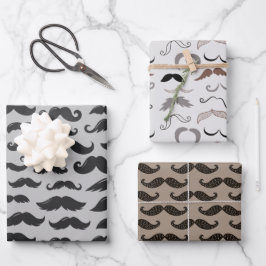 Mustache Mania Geschenkpapier Set
