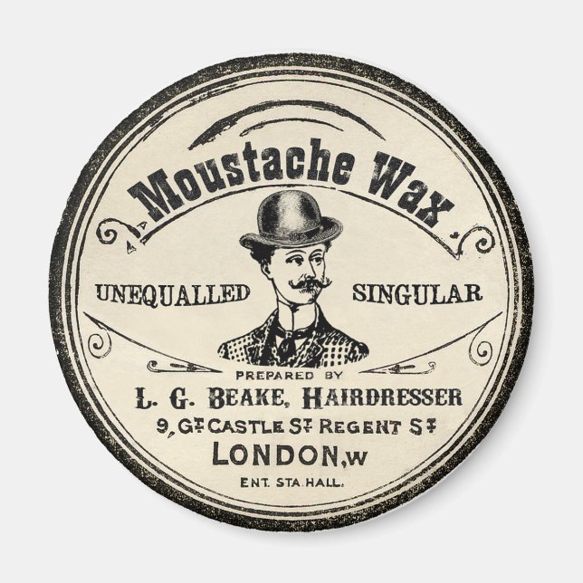 Mustache Mustach Wax Vintag Magnet (Vorne)