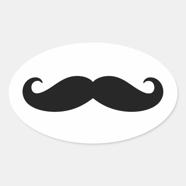 Mustache Mustache, Mustache-Design Ovaler Aufkleber (Vorderseite)