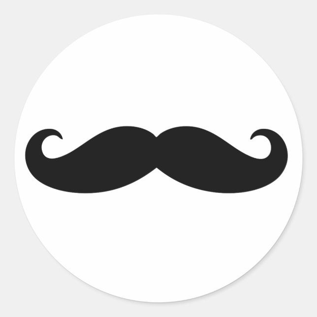 Mustache Mustache, Mustache-Design Runder Aufkleber (Vorderseite)