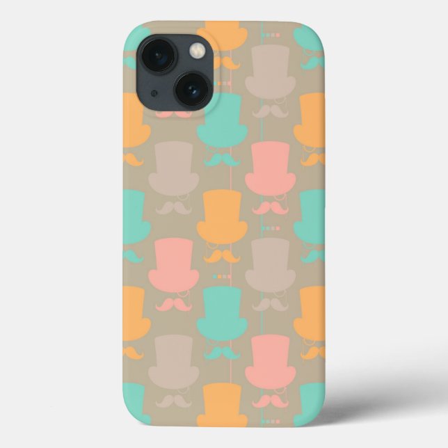 Mustache Muster 2 Case-Mate iPhone Hülle (Rückseite)