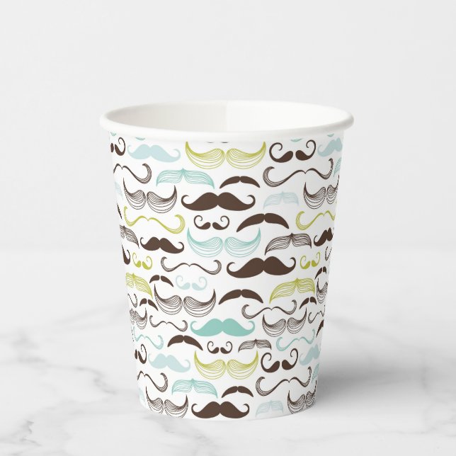 Mustache-Muster, Retro-Stil 2 Pappbecher (Links)