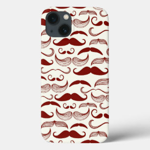 Mustache-Muster, Retro-Stil 3 iPhone 13 Hülle