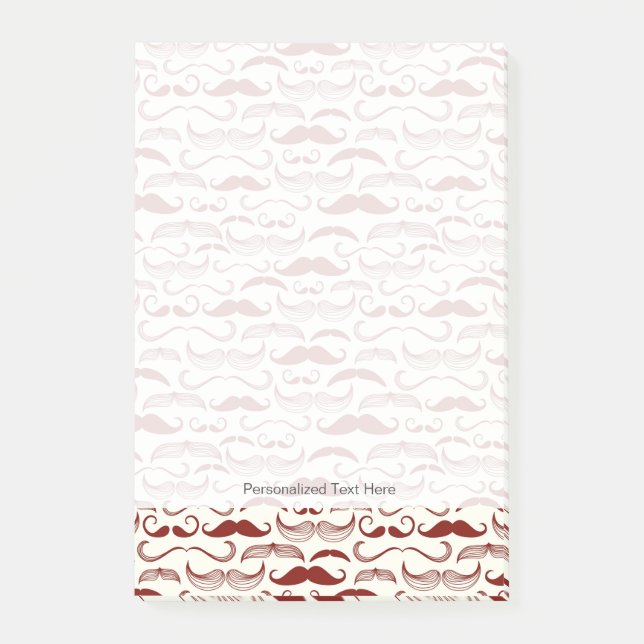 Mustache-Muster, Retro-Stil 3 Post-it Klebezettel (Vorderseite)