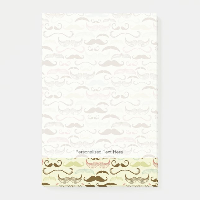Mustache-Muster, Retro-Stil 4 Post-it Klebezettel (Vorderseite)