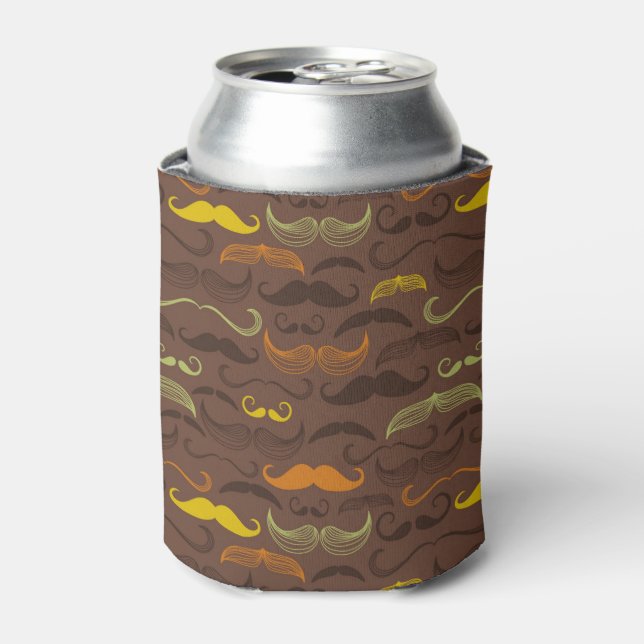 Mustache-Muster, Retro-Stil 5 Dosenkühler (Kanne Vorderseite)