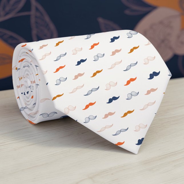 Mustache on Beige Necktie Tie Krawatte (Von Creator hochgeladen)