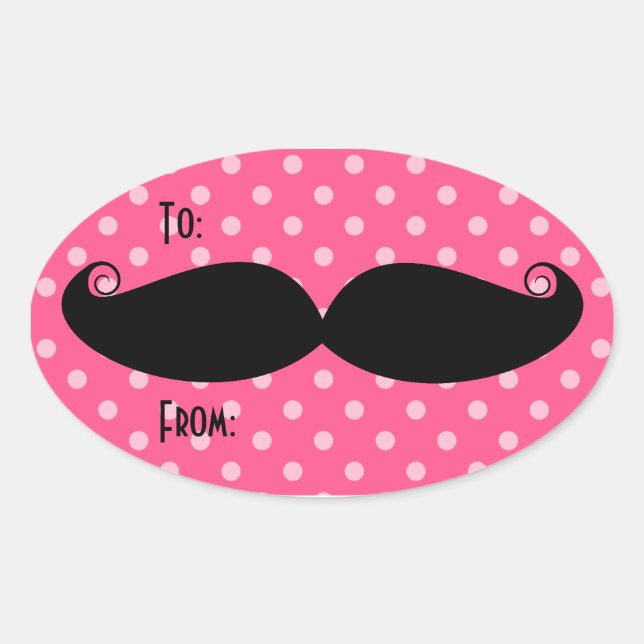 Mustache Oval Stickers (Vorderseite)