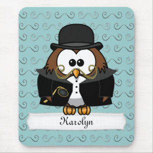 Mustache Owl Mousepad