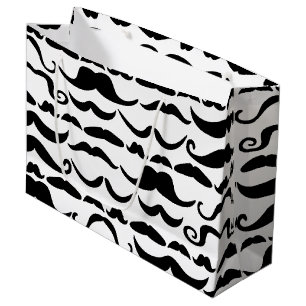 Mustache Pattern Große Geschenktüte