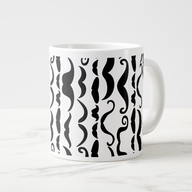 Mustache Pattern Jumbo-Tasse (Vorderseite Rechts)
