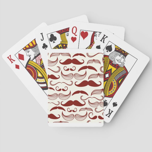 Mustache pattern, retro style 3 spielkarten (Rückseite)