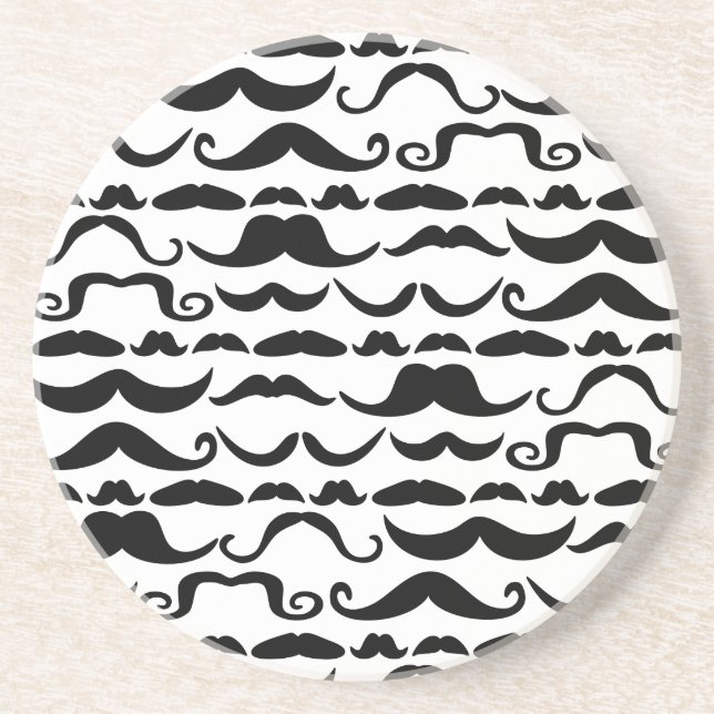 Mustache Pattern Sandstein Untersetzer (Vorne)